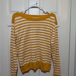 Mango Mustard and White Striped Sweater